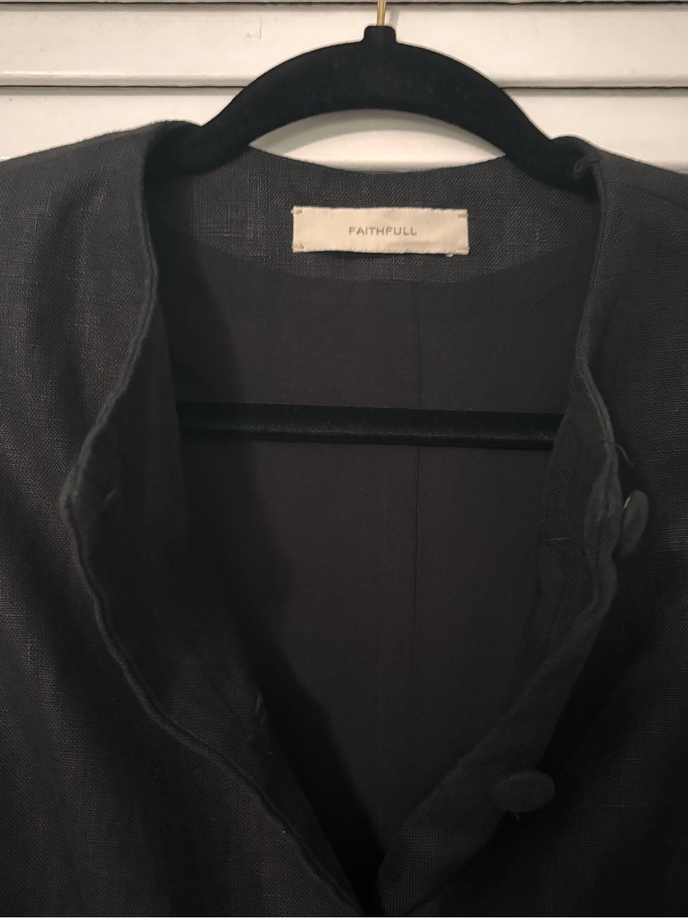 Black Faithfull Jane Linen Vest Size 6 - Picture 7 of 9